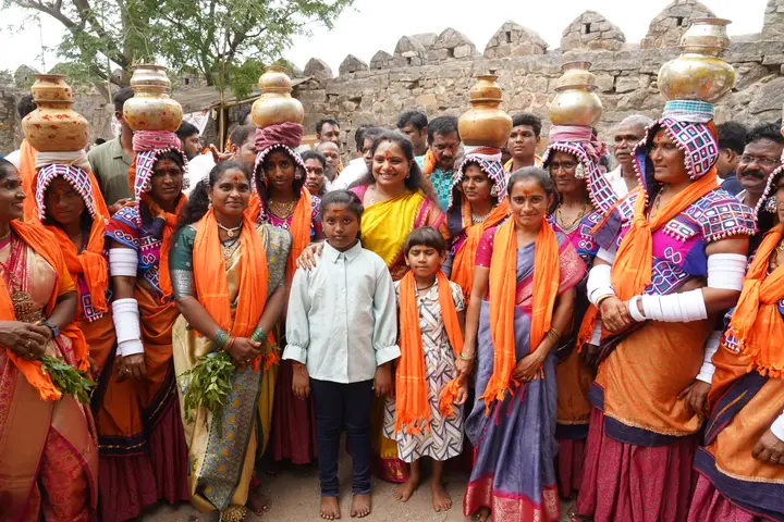 With the Bonalu procession
