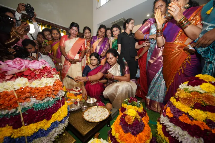 At the temple offering