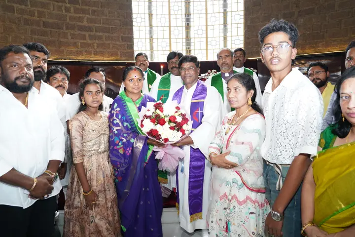 At the church