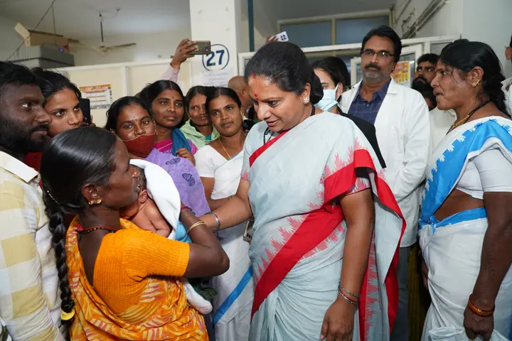 Talking with women at the hospital
