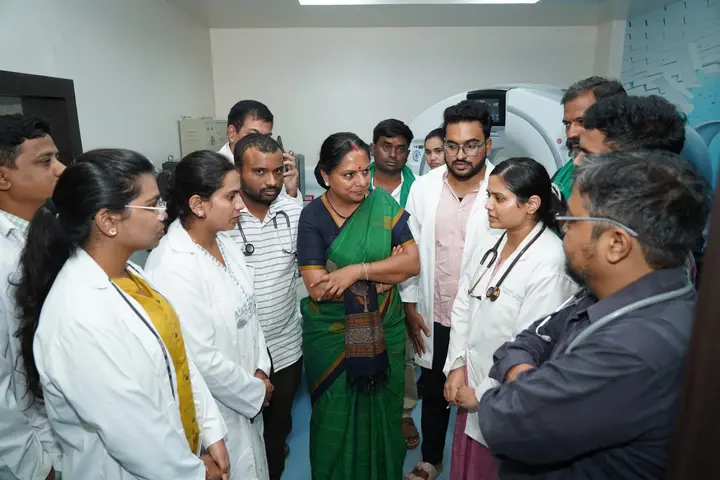 With the medical staff on the ward