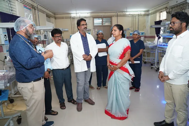 With doctors at the district hospital