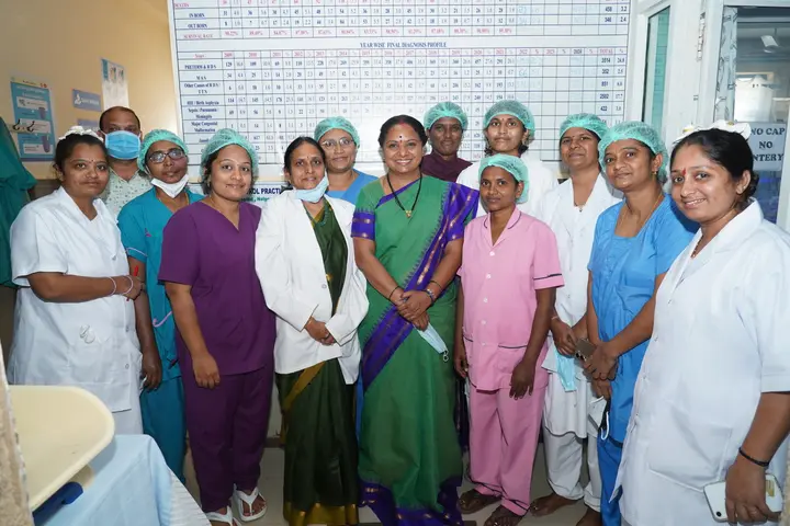 With the surgical and nursing staff