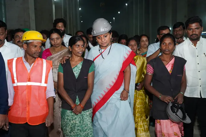 At the project site with the engineers