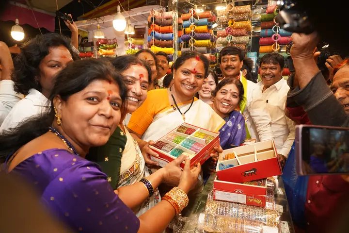 At the bangle shop