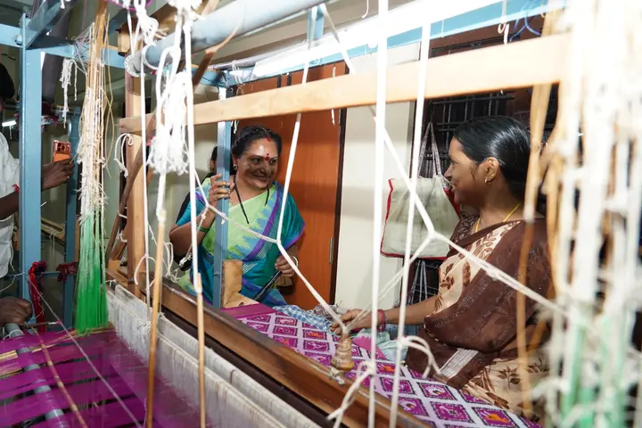 At the handloom