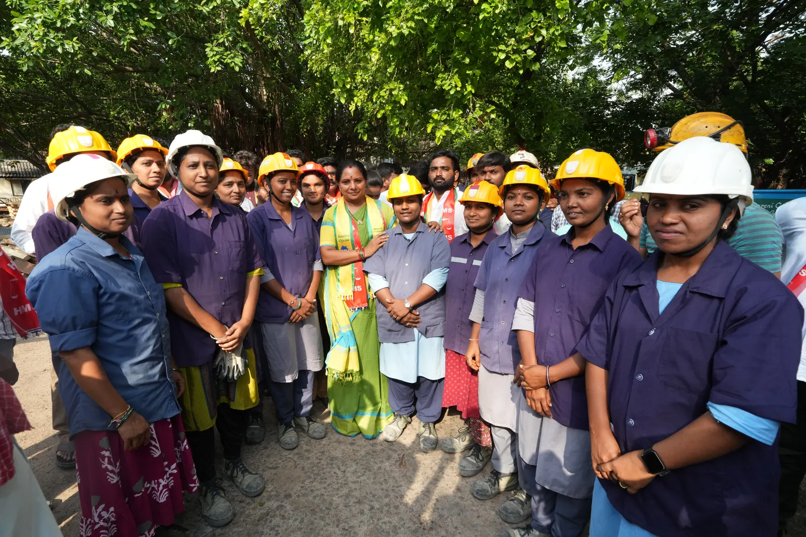 K Kavitha with the workshop staff